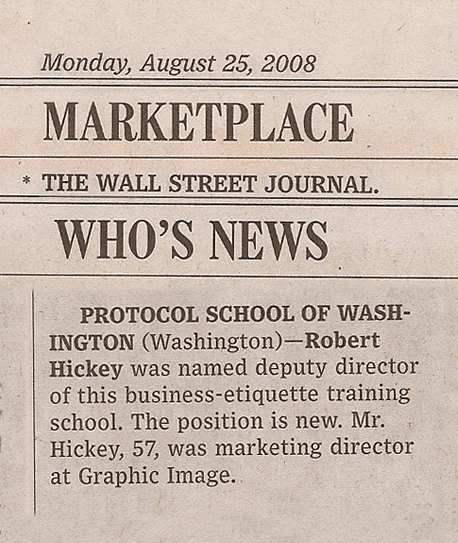 Marketplace - WSJ Who's News - Robert Hicket